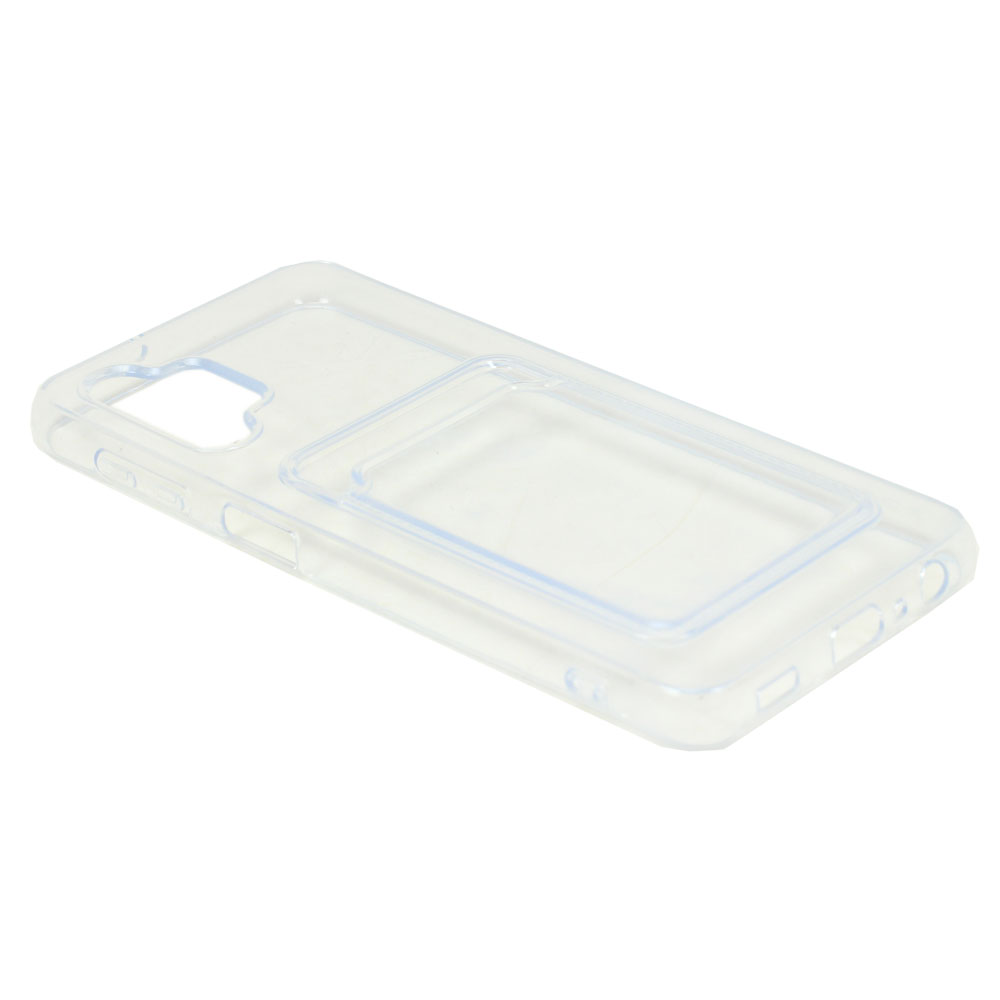 Slim TPU Soft Card Slot Holder Sleeve Case Cover for Samsung Galaxy A32 5G (Clear)